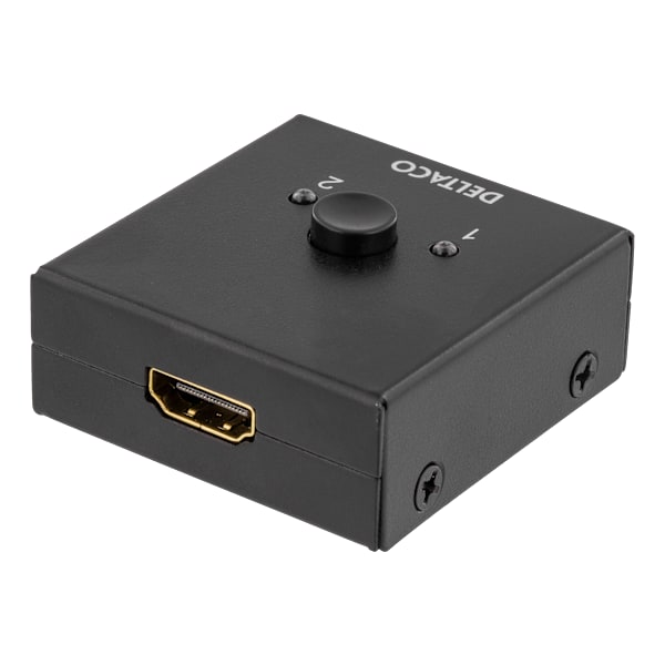 Bidirectional HDMI switch, 1-2 or 2-1, manual, black
