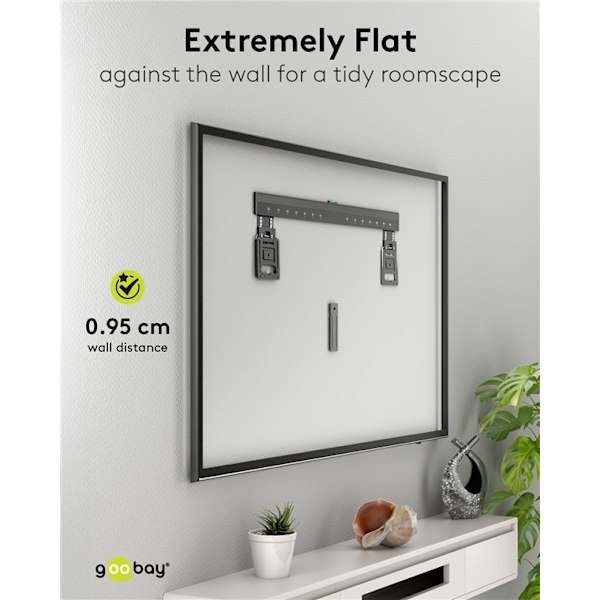 Ultraslim TV-vægbeslag Basic FIXED (XL), sort