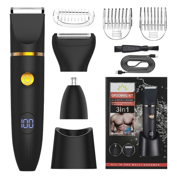 Multifunktionell Lady Shaver Set 388 Svart - Len Hud