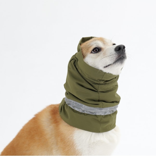 Beroligende hundehætte - Vandtæt & varm hundekrave i én græs farve M