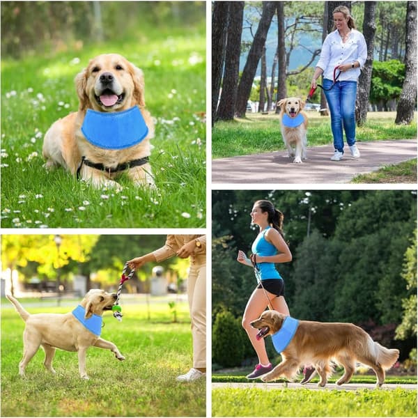 Kølende halstørklæde til kæledyr, justerbart design til katte og hunde, let polyester til sommer og udendørs brug L L