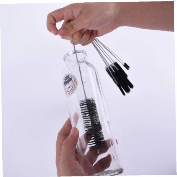 Rengöringsborsteset, rengöringsborste för flaskor, 10 delar nylo Svart