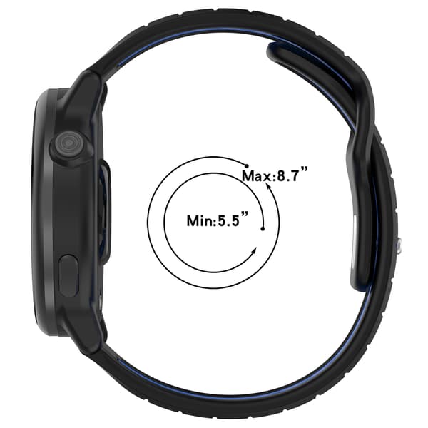 Klockarmband i Silikon för Garmin Vivoactive 6 Black+Grey Black+Grey