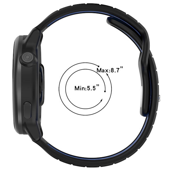 Klockarmband i Silikon för Garmin Vivoactive 6 Svart+grå