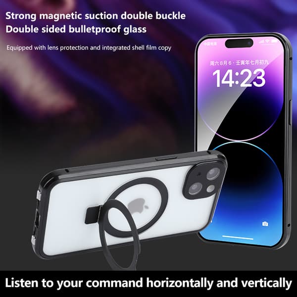 Magnetisk etui med privatlivsbeskyttelse til iPhone Silver iPhone 13 Silver