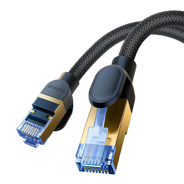 Flettet netværkskabel kat. 7 Baseus Ethernet RJ45, 10 Gbps, 8 m (sort)