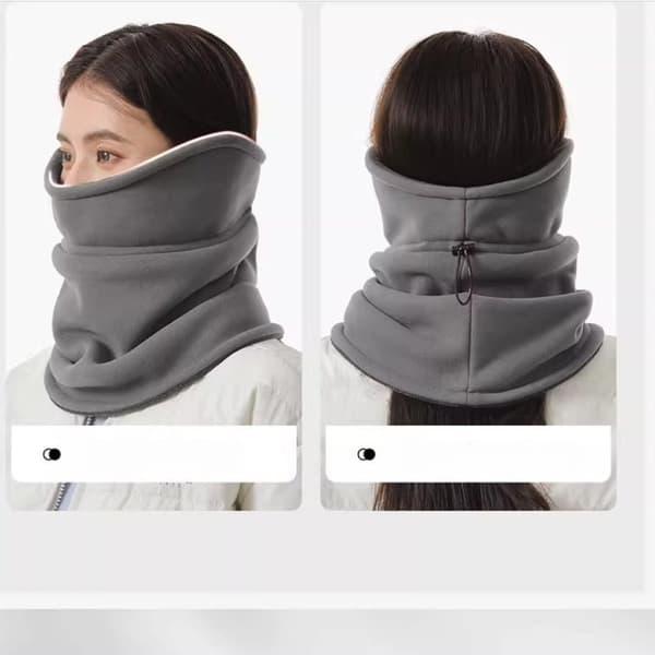 Fleece Forstærket Cykel Halsvarmer - Vinter Vindtæt Termisk Ansigtsmaske Grey Grey