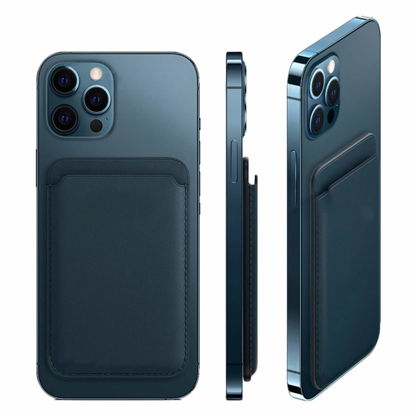 Magnetisk kortholder til iPhone 12/13 serie PU læder Sort