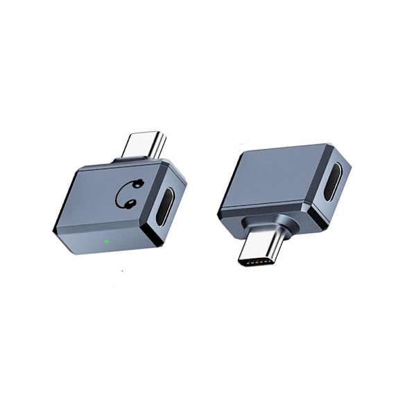 Lightning Hun til USB-C Han Sidebøjet Adapter til Hovedtelefoner - HiFi Lydkvalitet Grey Grey