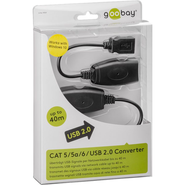 USB-forlængeradapter op til 40 m via CAT-kabel