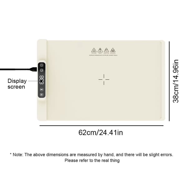 Elektrisk, foldbar madvarmeplade i grafen-silikone – 60–100 °C, 5 trin, timer og 300 w White White