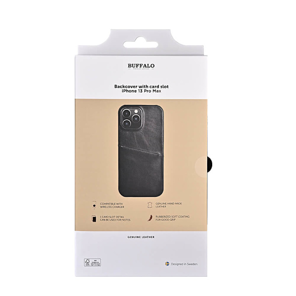 Mobilskal Läder Svart - iPhone 13 Pro Max