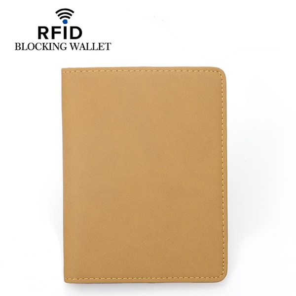 Premium Läder RFID-blockerande Plånbok - Säkra Dina Viktiga Saker Gul