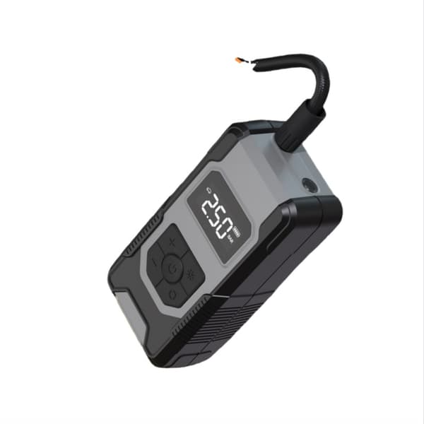 Bärbar Däckpump - 12V Sladdlös Luftpump med Digital Tryckmätare, Snabb Inflation för Bil, Cykel och Mer Grey Grey