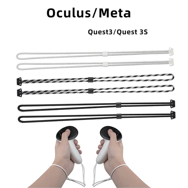 VR-controller håndledsrem x2 — justerbare nylon håndstropper for sikker og komfortabel VR-spiloplevelse White White