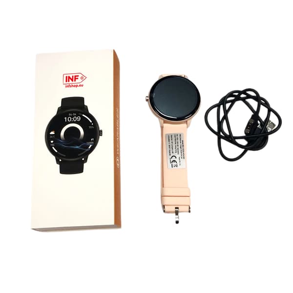 Smartwatch med EKG, pulsmåler, blodtryksmåler, søvntracker og skridttæller Pink Pink