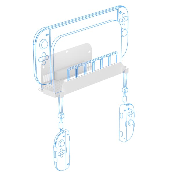 Switch2 Konsolin Seinäteline Pelien Säilytyksellä White White