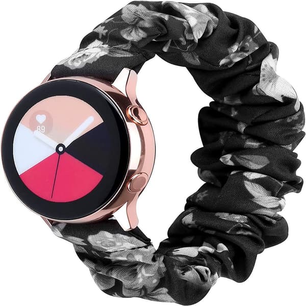 Kompatibel med Samsung/Huawei Smartwatch 20mm Sølvforbindelse Scrunchie Rem