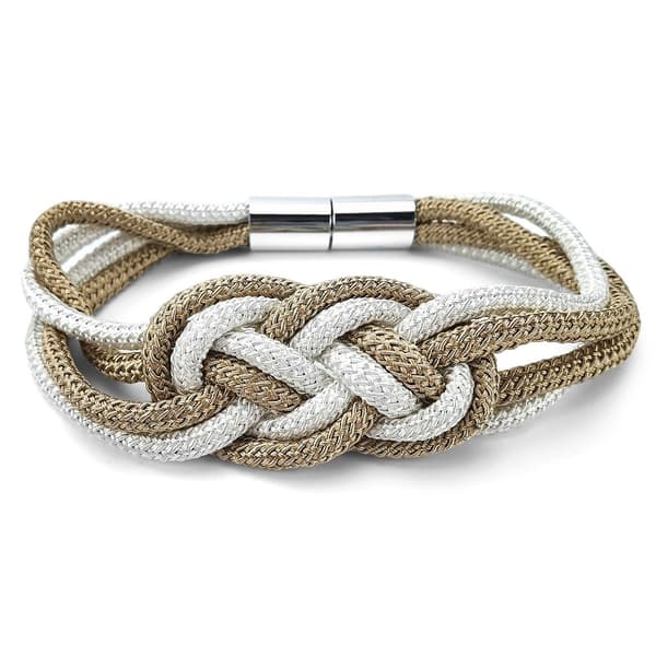 Flettede magnetiske gardinbindere, 2-pak White+Grey White+Grey