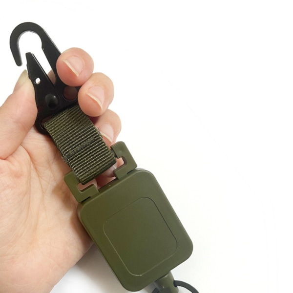 Utdragbar jojo-nyckelring med karbinhake 2-pack Mörkgrön