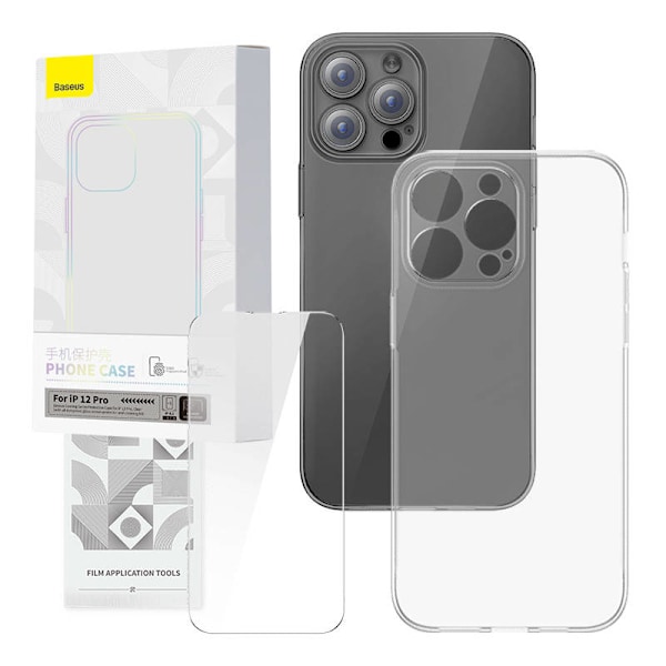 Genomskinligt fodral och härdat glasset Baseus Corning för iPhone 12 Pro