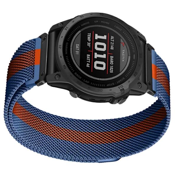 Garmin Fenix 7X Pro/Fenix 58 Metal Urrem Quick Release Milanese Rustfrit Stål Blå 22 mm