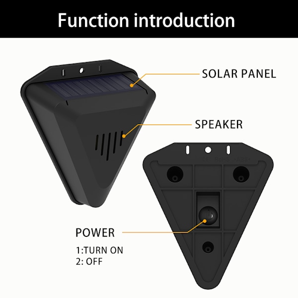 Solar drevet repeller, vilde dyr repeller, fugl repeller, ultralyd repeller