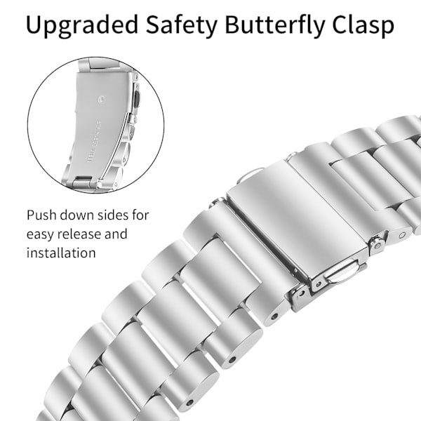 Funklende urrem med tre perler til Fitbit Versa 3/4/Sense 2