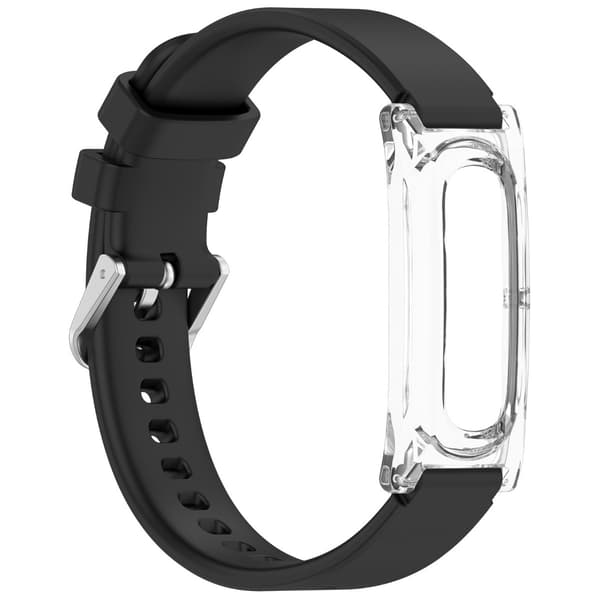 Rem til Fitbit Air – split gør-det-selv silikone+PC beskyttelsesetui med pin-spænde, kompatibel med Google Fitbit Air, præcis pasform til hverdag Blac Black