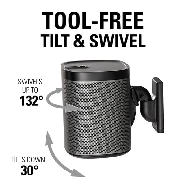 Wall Mount for Sonos One SL Play:1 Play:3 Pair Black