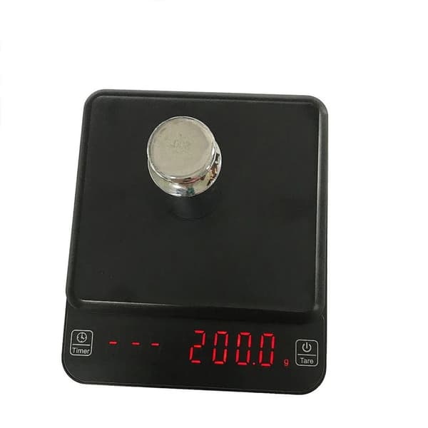 Black Digital Coffee Scale with Timer 0.1g Precision 3kg Capacity Touch Sensor Multi-Unit g Lb Oz Auto Timer Auto-Off