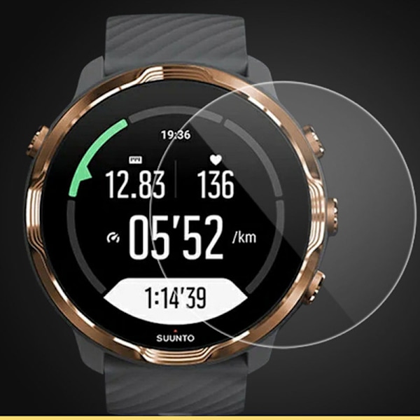 Skærmbeskytter i hærdet glas til Smartwatch (2-pack) Suunto 7