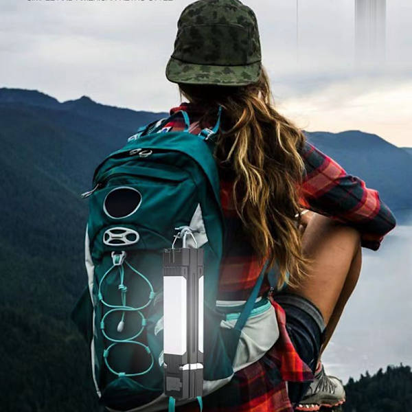 Y6002 Vikbar campinglykta med 3000mAh batteri Svart