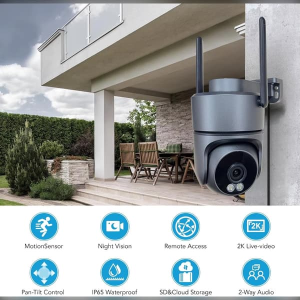 ICSEE App 3MP Smart WiFi Panorering Tilt Säkerhetskamera med Molnlagring och Människspårning 64 64