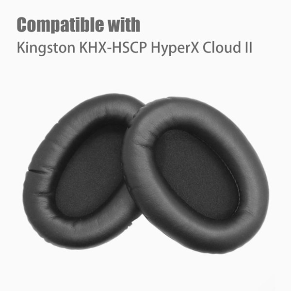 INF Korvatyynyt Kingston KHX-HSCP HyperX Cloud II -kuulokkeille musta Proteiininahkaiset korvatyynyt