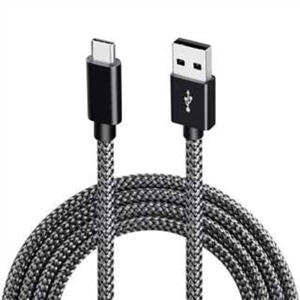 USB-A 2.0 - USB C -kaapeli 3A pikalatauksella Musta 1 m Musta 1 m