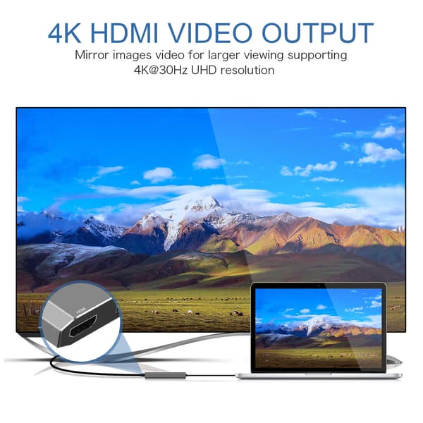 5-i-1 Typ-C-hubbadapter med HDMI, USB 3.0 och USB-C PD