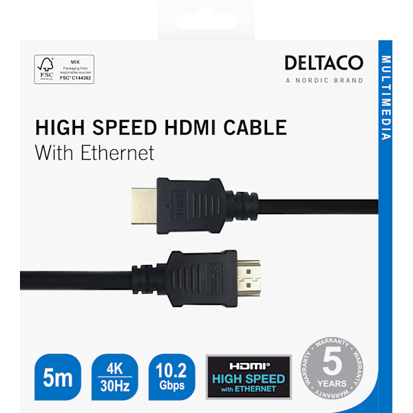 HDMI cable, 5m, black