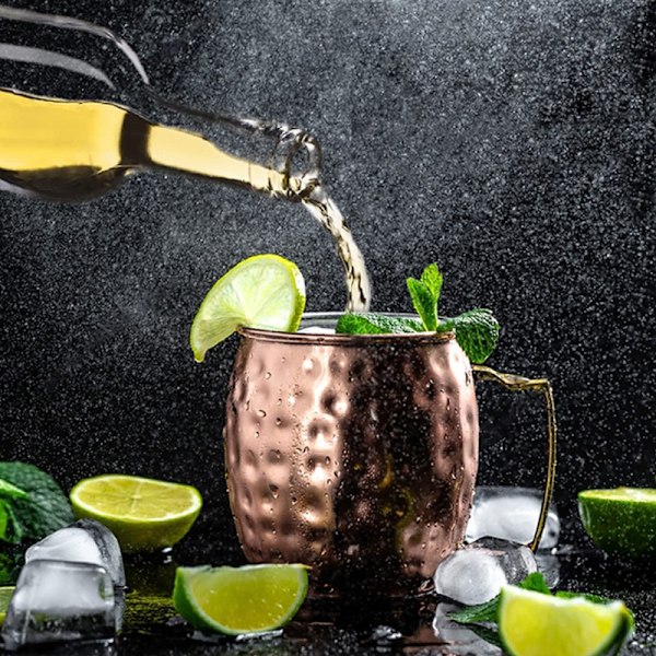Elegant Cocktailglas i Hammeret Kobber S