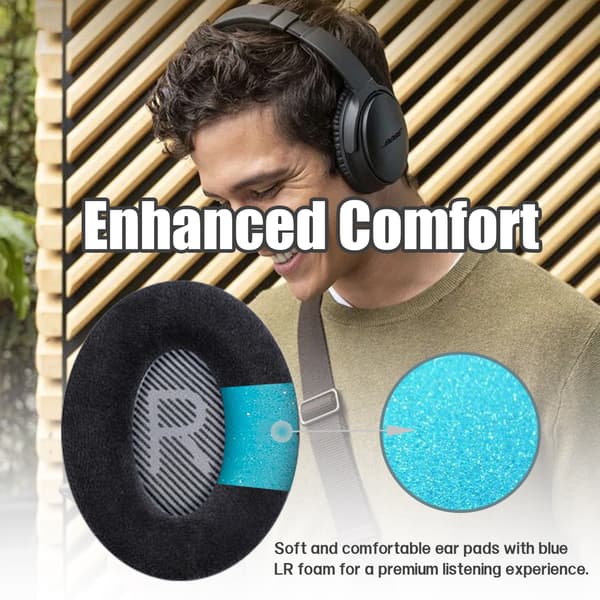 Öronkuddar för Bose QC35 / QC35-ii, QC25 1/2 Black Black