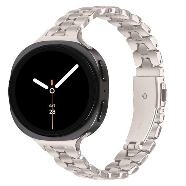 Perle rustfrit stålrem kompatibel med Samsung Galaxy Watch 8/8 Classic Starlight Starlight
