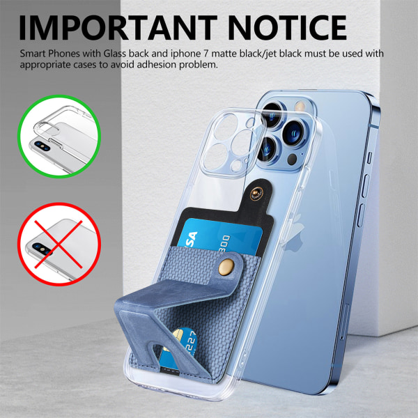 Universal Phone Card Holder Sticker Multi-Angle Stand Multi Card Slots Blå