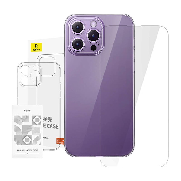 Klar Case Baseus iPhone 14 Pro Max+ hærdet glas