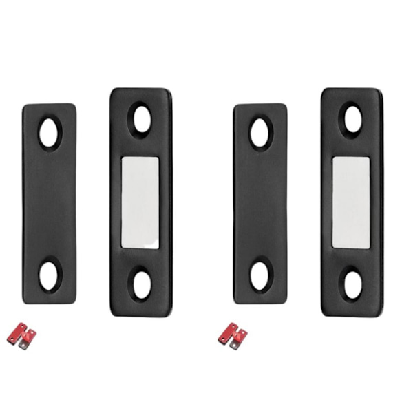 Magnetlås / osynliga magnetiska dörrlås Rostfritt stål 2-pack Svart