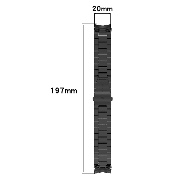 Snyggt armband i rostfritt stål för Samsung Galaxy Watch 7/FE Svart