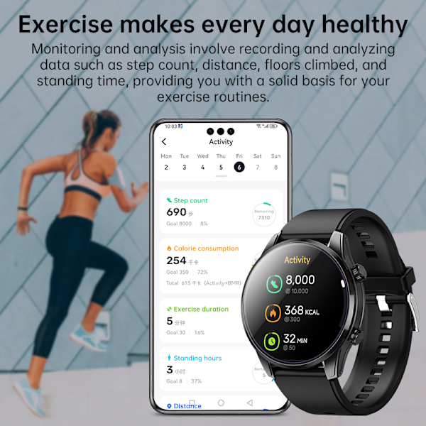 GPS Bluetooth -älykello terveyden seurannalla