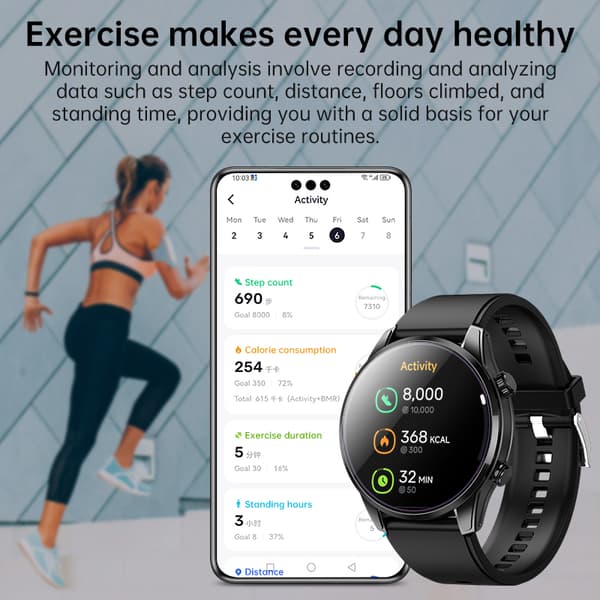 GPS Bluetooth Smartwatch med sundhedsovervågning