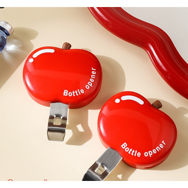 Æbleformet oplukker med forseglingsclips - 2-i-1 multifunktionel gadget Red Red