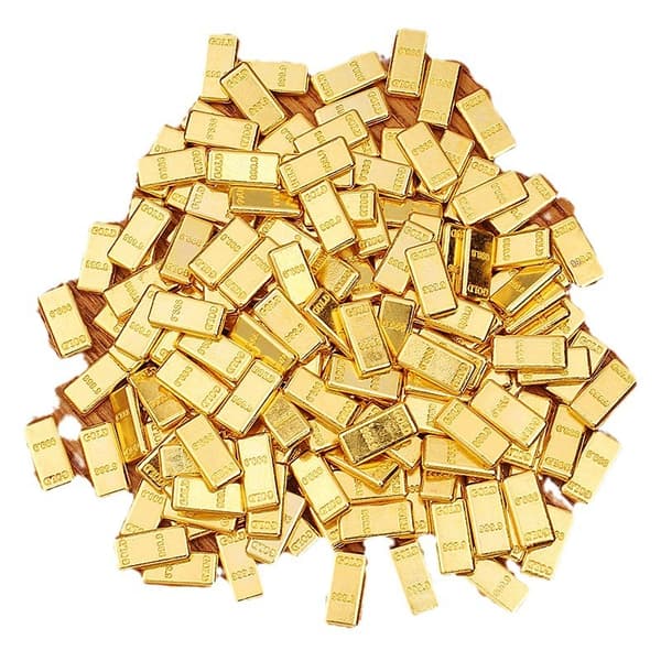 Set med 10 realistiska guldtackoreplikor - legering