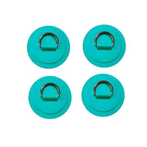 Kajak D-ring lap med rustfrit stål D-ring og PVC webbing anker til kajak og oppustelige både, pakke med 4 grøn, 8cm x 3.5cm